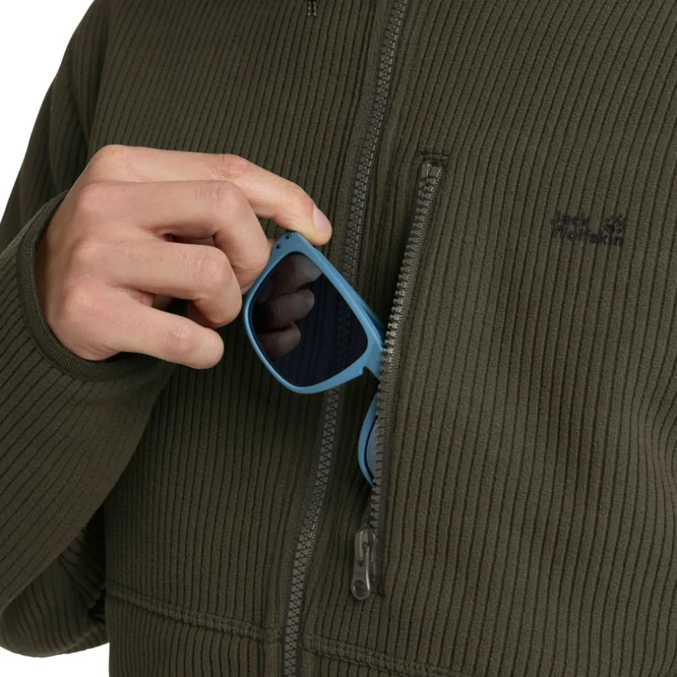 Jack Wolfskin Lake Ridge fleece vest heren obsidian moss