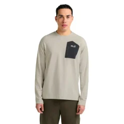 Jack Wolfskin Prelight Trail Crew shirt heren pale sand