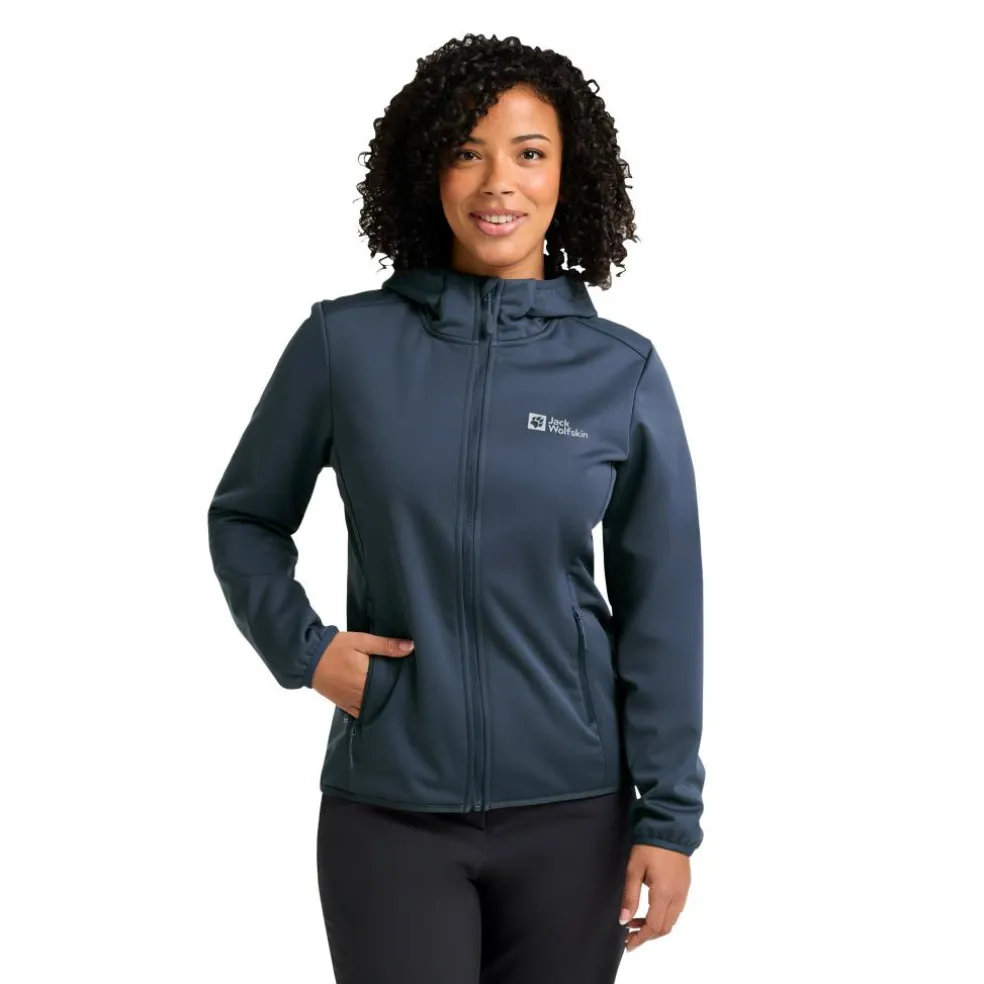 Jack Wolfskin Windhain Hoody softshell jas dames midnight sky