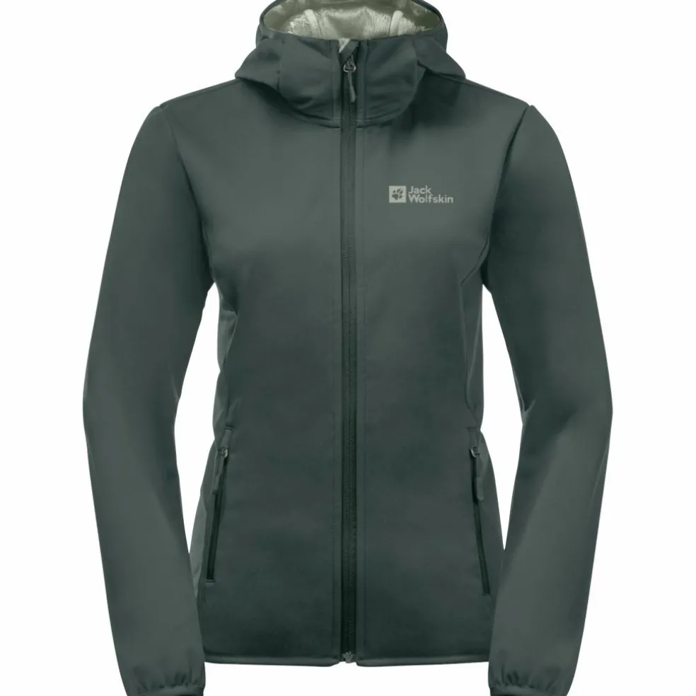 Jack Wolfskin Windhain softshell jas dames slate green