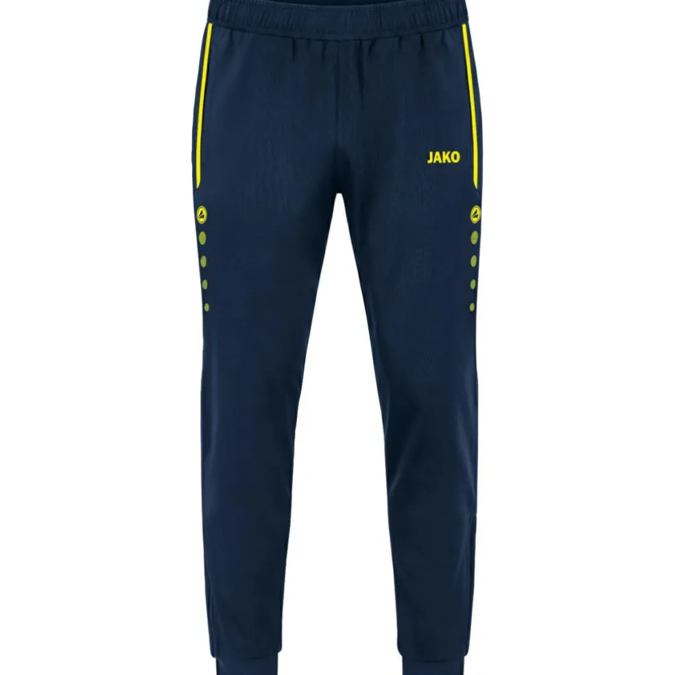 JAKO Allround Polyester trainingsbroek marine fluogeel