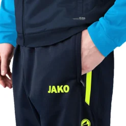 JAKO Allround Polyester trainingsbroek marine fluogeel