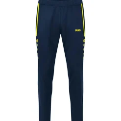 JAKO Allround trainingsbroek marine fluogeel