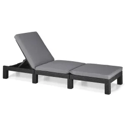 Keter Daytona Sunlounger ligbed graphite inclusief  kussen
