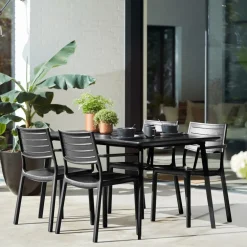 Keter Metaline stapelbare tuinstoel zwart