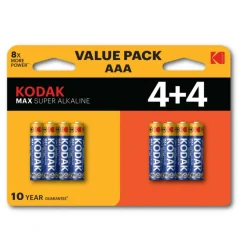 Kodak Max Alkaline AAA batterij 8-pack