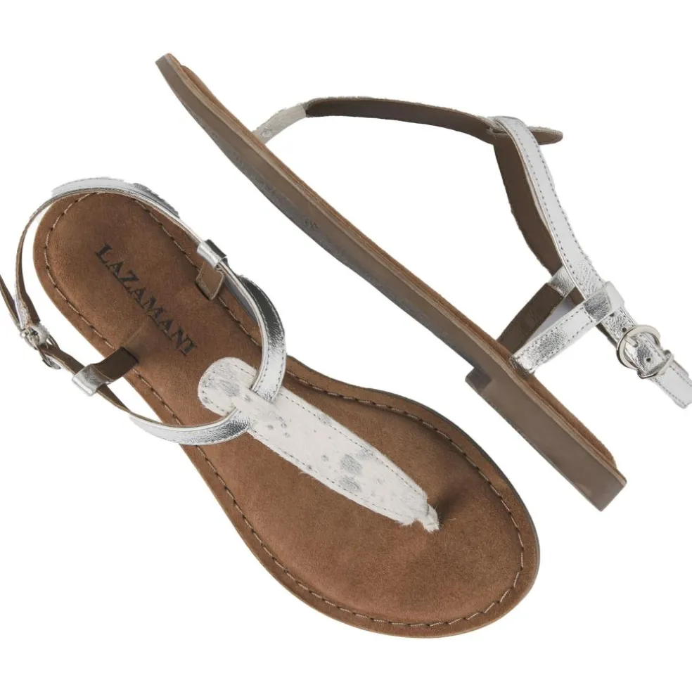 Lazamani 75.625 sandalen dames t-strap silver