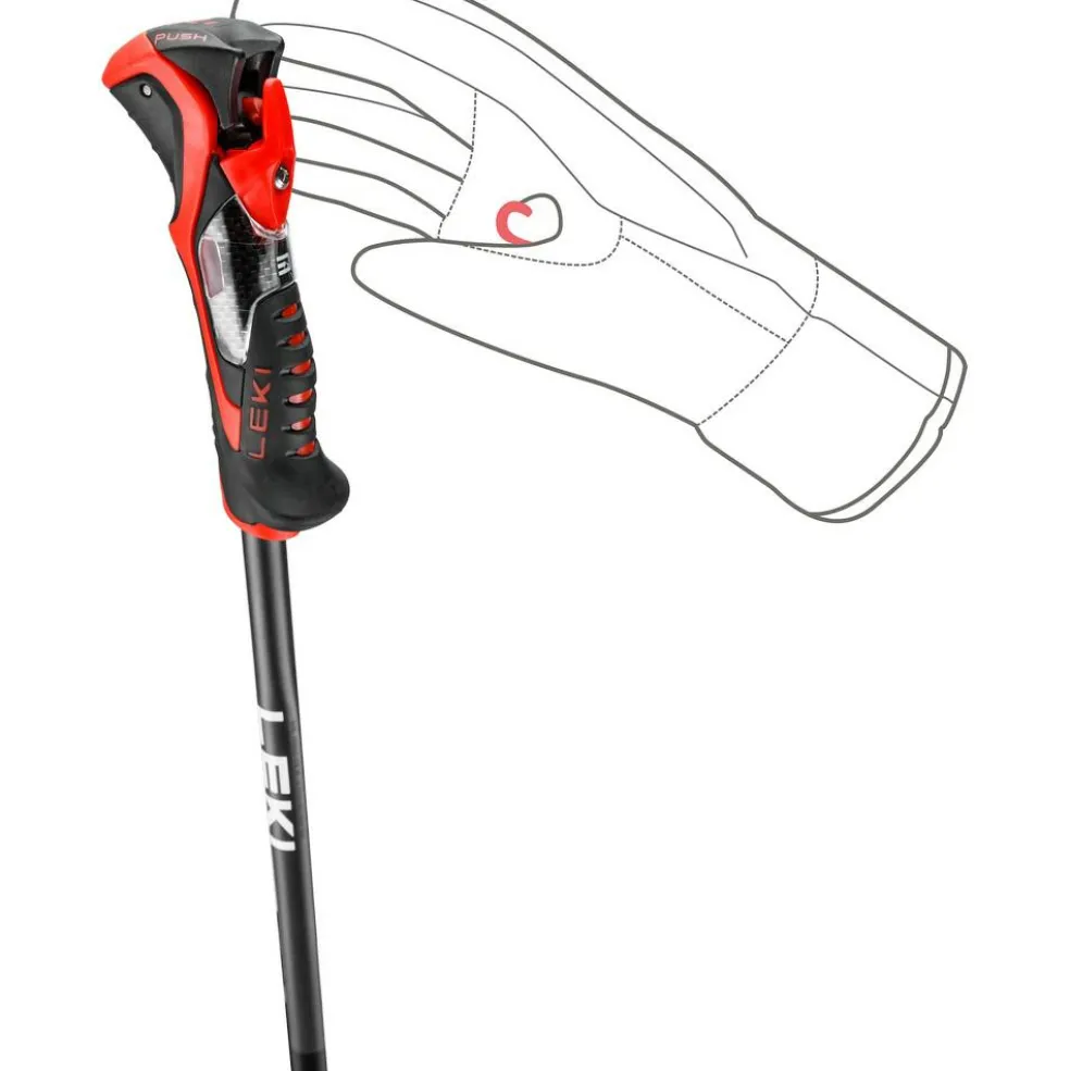 Leki Airfoil 3D skistokken black dark anthracite bright red