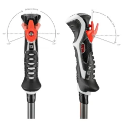Leki Carbon 14 3D skistokken black dark anthracite bright red