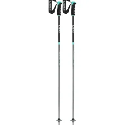 Leki Neolite Airfoil skistokken dames gunmetal black light turquoise