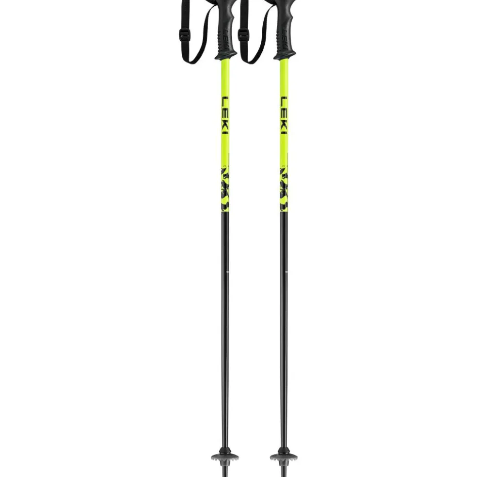 Leki Rider skistokken junior black neon yellow white