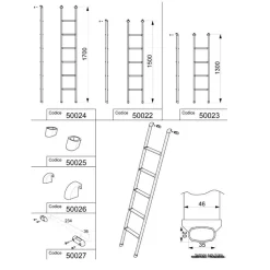 Lippert Titta aluminium ladder 170 x 28 cm