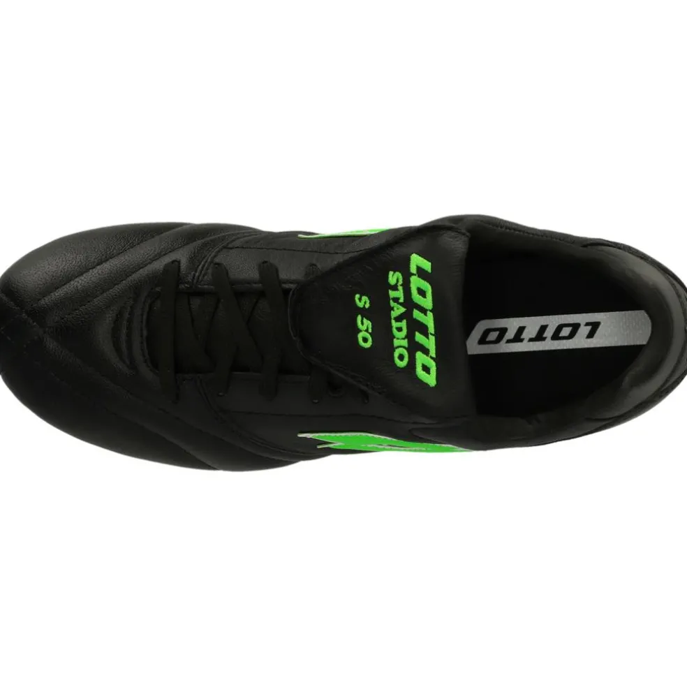 Lotto Stadio 200 III FG voetbalschoenen heren all black spring green