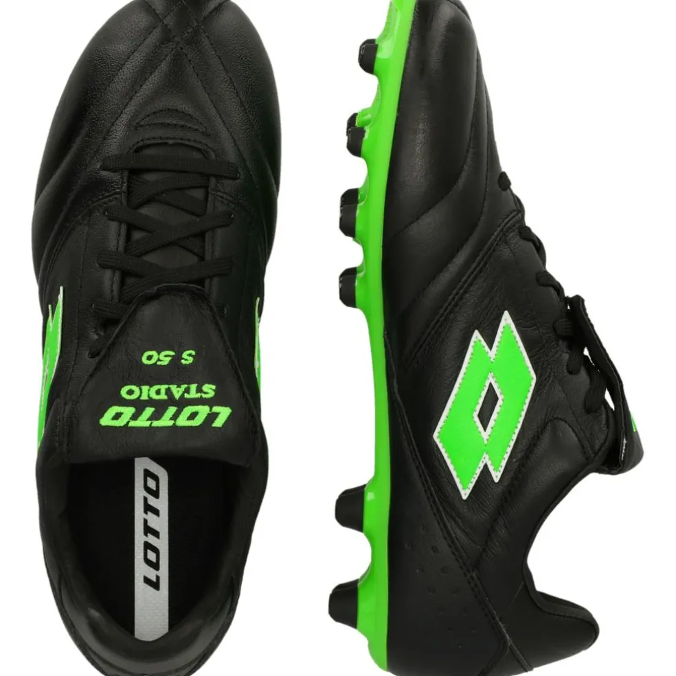 Lotto Stadio 200 III FG voetbalschoenen heren all black spring green