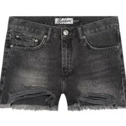 Malelions Damaged Denim short dames black