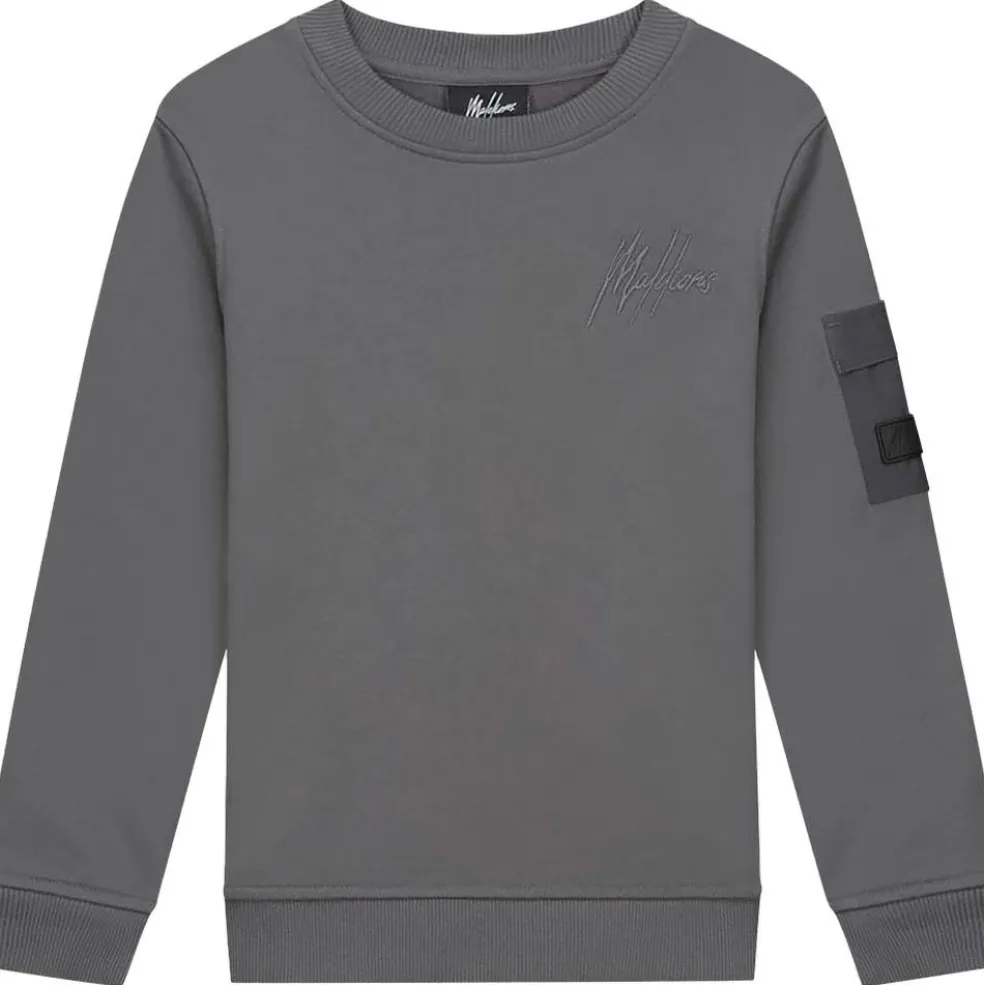 Malelions Nylon Pocket sweater junior anthracite
