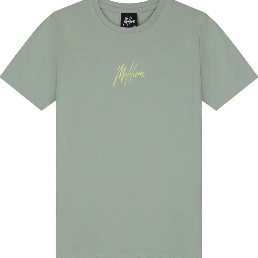 Malelions Striped Signature shirt junior agave green