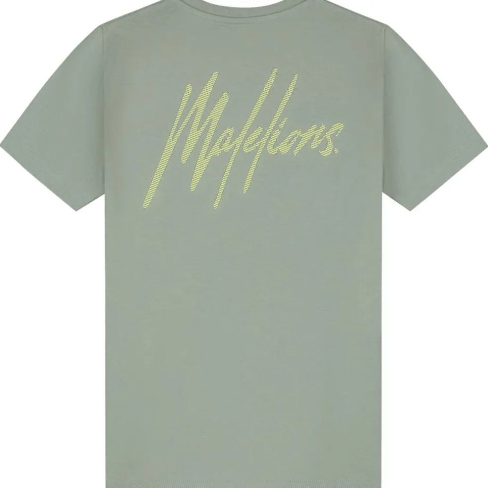 Malelions Striped Signature shirt junior agave green