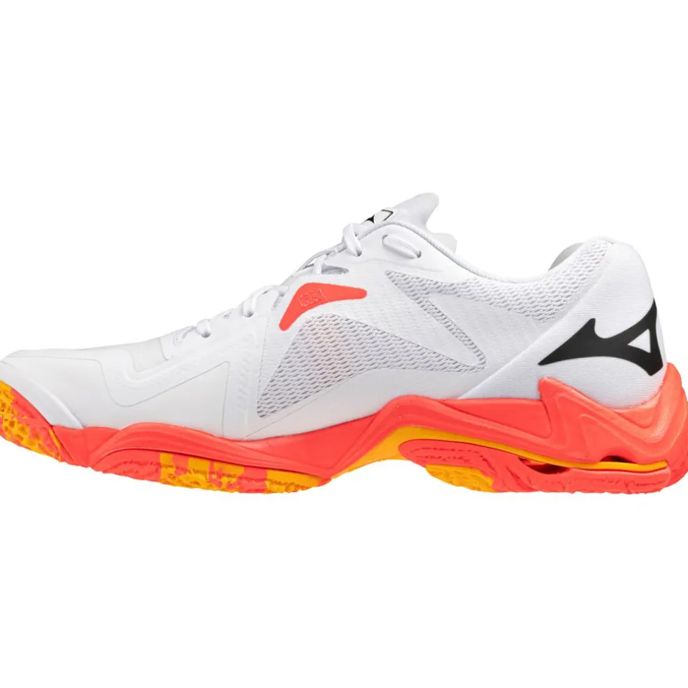 Mizuno Wave Lightning Z8 indoorschoenen heren white fiery coral 2 citrus