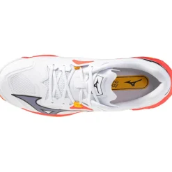 Mizuno Wave Lightning Z8 indoorschoenen heren white fiery coral 2 citrus