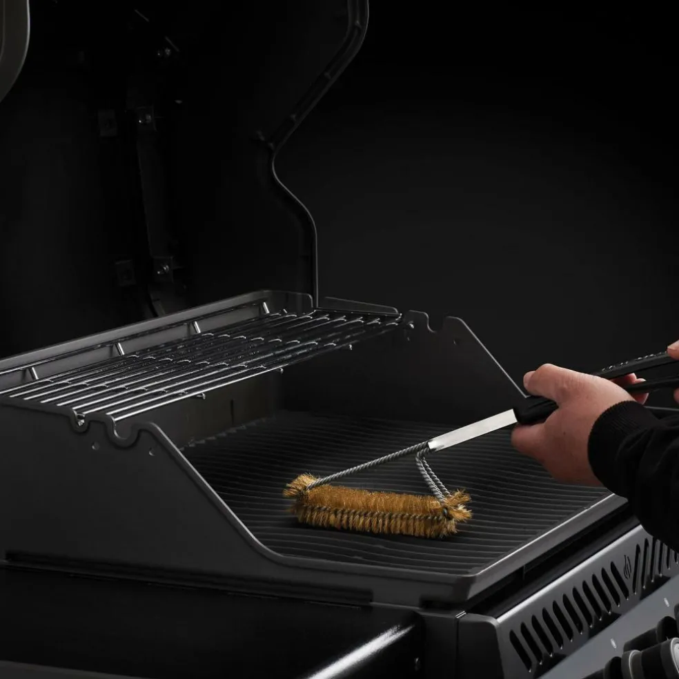 Napoleon drievoudige grillborstel messing