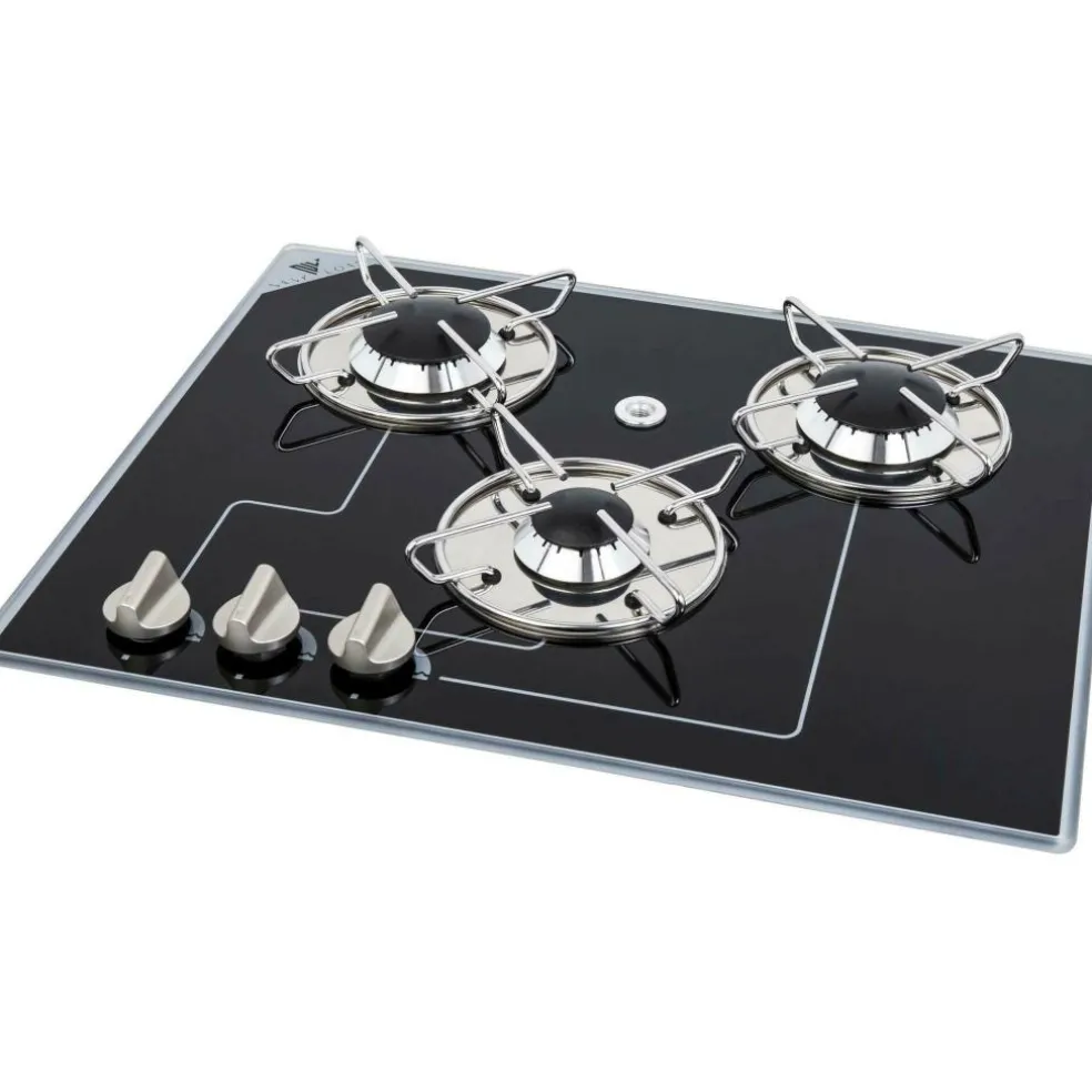 Navy Load 3-pits kookplaat op glasplaat