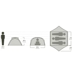 Nemo Aurora Ridge 3P & Footprint lichtgewicht koepeltent grey