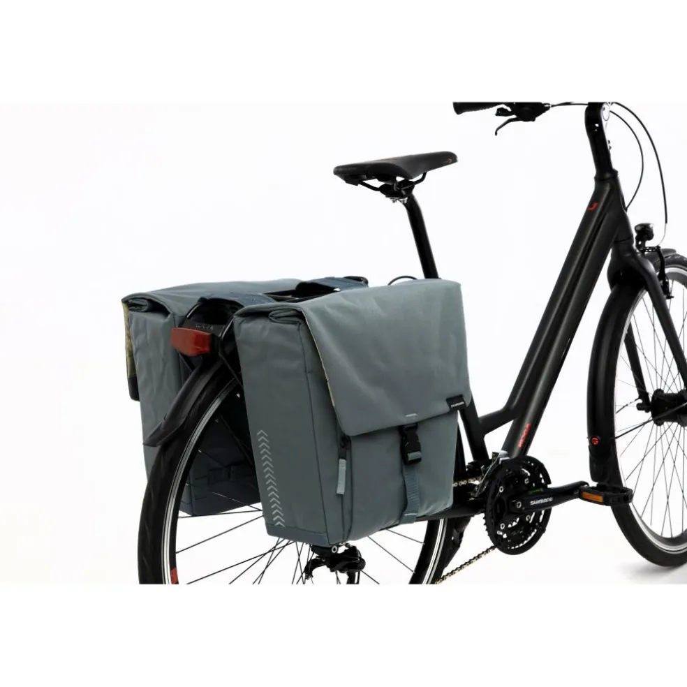 New Looxs Tulum Double fietstas 32 liter grey green