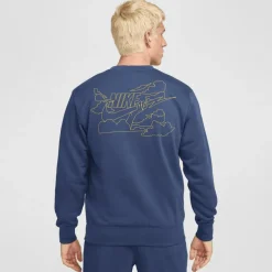 Nike Club FT Crew Bolt sweater heren midnight navy  lightening