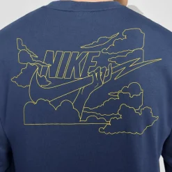 Nike Club FT Crew Bolt sweater heren midnight navy  lightening