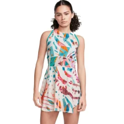 Nike Court Dri-FIT Slam tennisjurk dames white coconut milk teal nebula black