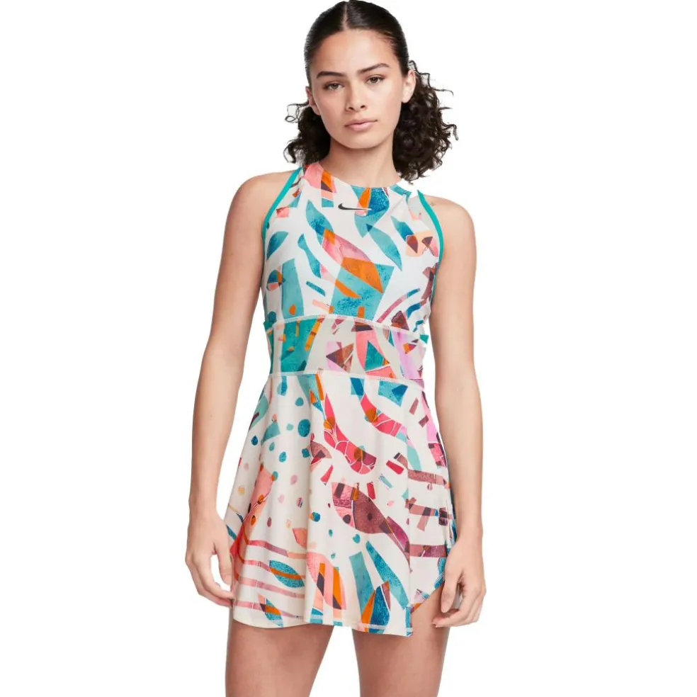 Nike Court Dri-FIT Slam tennisjurk dames white coconut milk teal nebula black