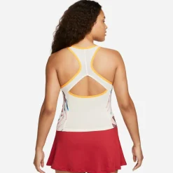 Nike Court Dri-FIT Slam tennis tanktop dames white coconut milk sundial black