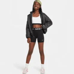 Nike Pro Big Kids' short junior black white