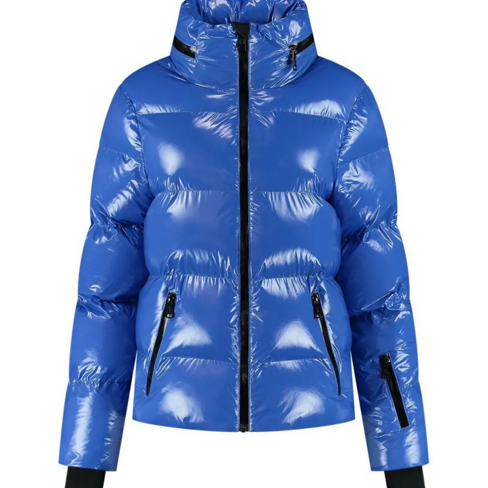 NIKKIE Gstaad Laquer winterjas dames dazzling blue