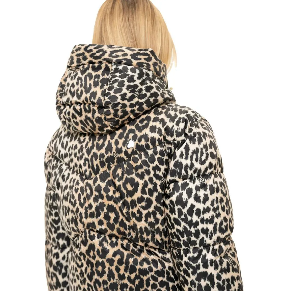 NIKKIE Newport Leopard winterjas dames hummus