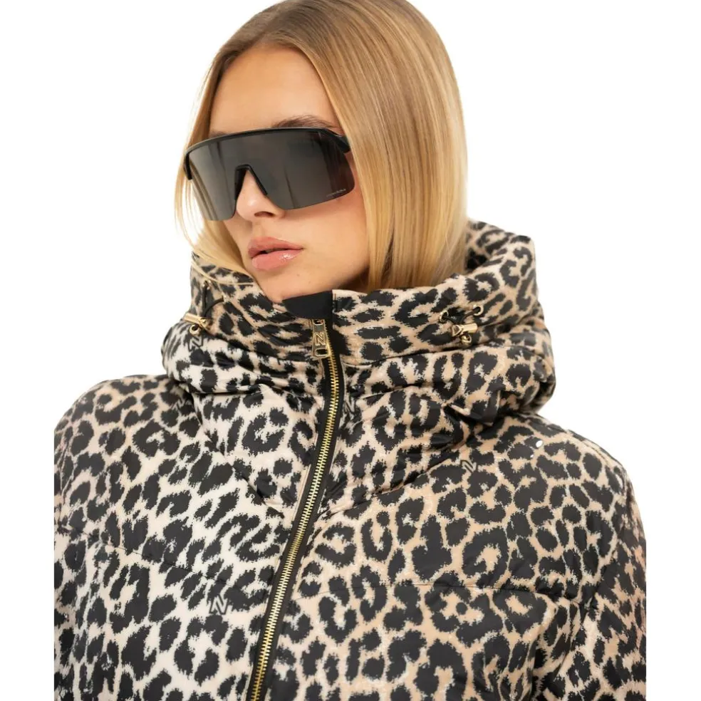 NIKKIE Newport Leopard winterjas dames hummus