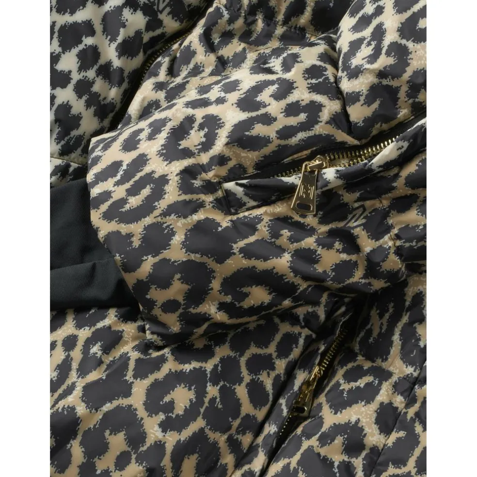 NIKKIE Newport Leopard winterjas dames hummus