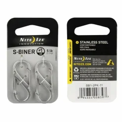 Nite Ize  S-Biner #1 karabijnhaken zilver 2-pack
