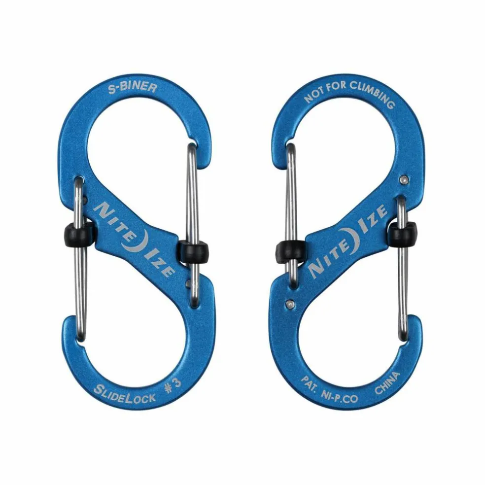 Nite Ize S-Biner #3 Slidelock karabijnhaak aluminium blue