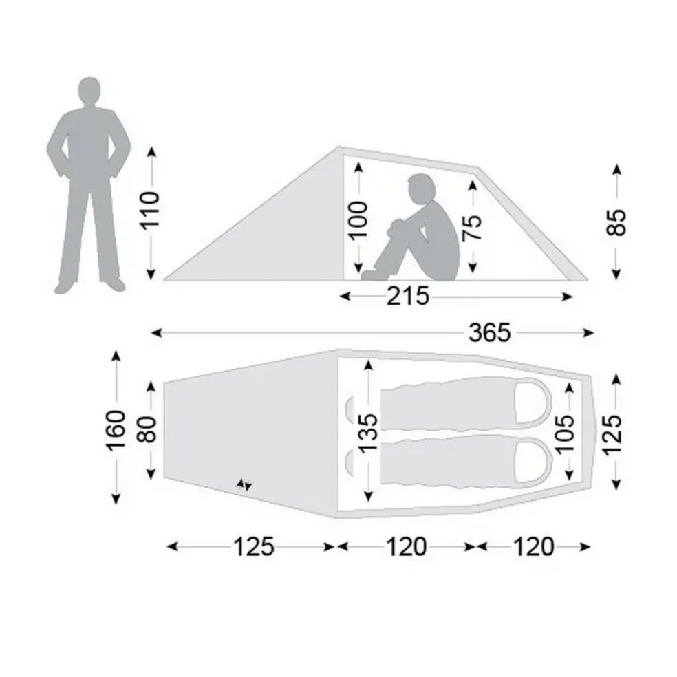 Nordisk Halland 2 LW 2.0 lichtgewicht tunneltent black forest green