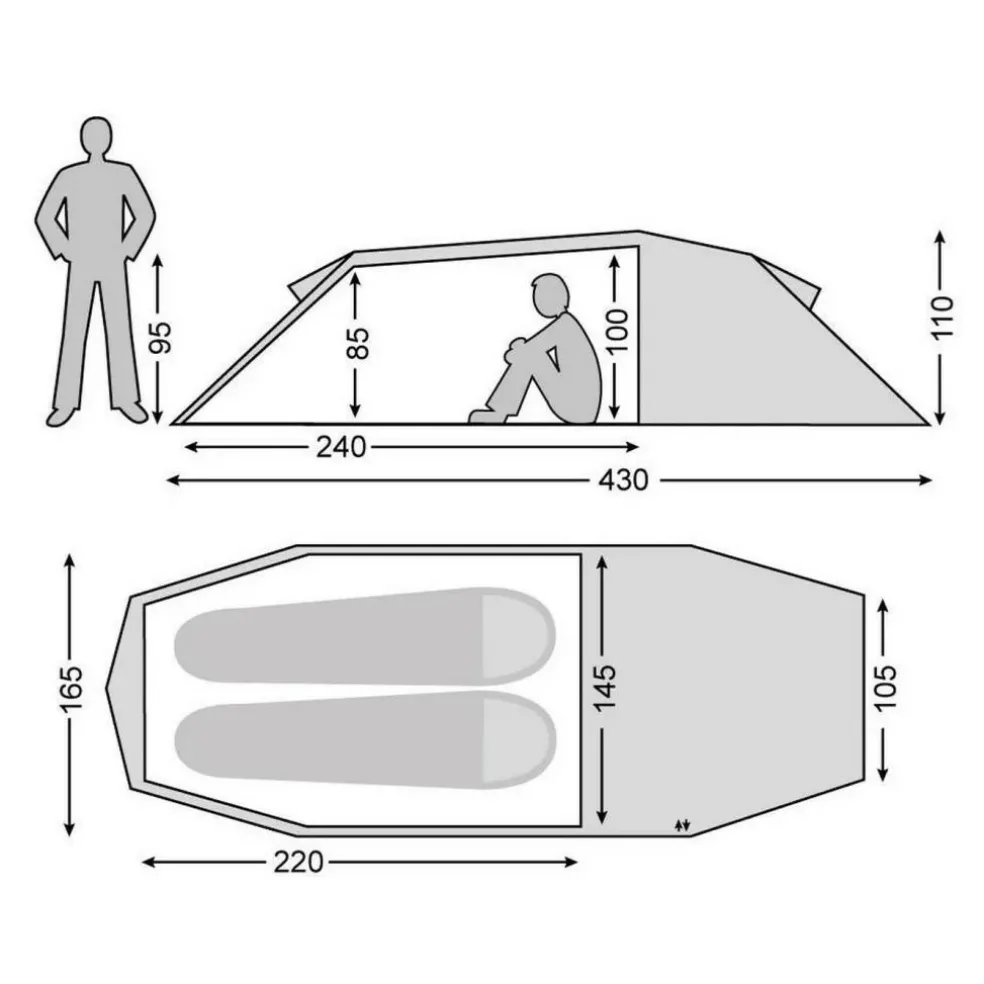 Nordisk Oppland 2 SI 2.0 lichtgewicht tunneltent green