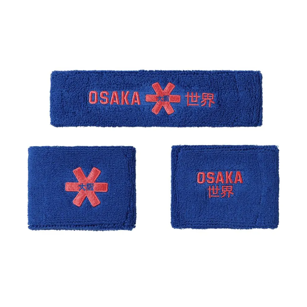 Osaka GDG0007 2.0 zweetband set princess blue cayenne red