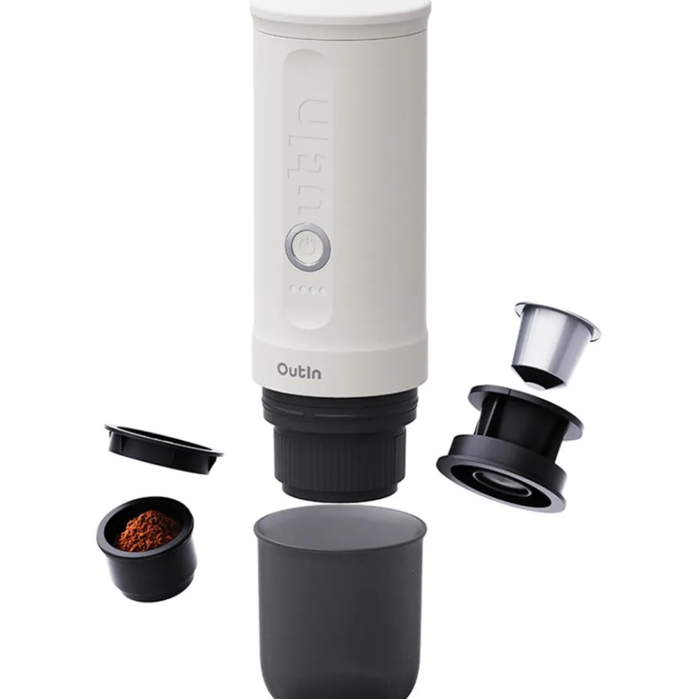 OutIn Nano draagbare espressomachine pearl white