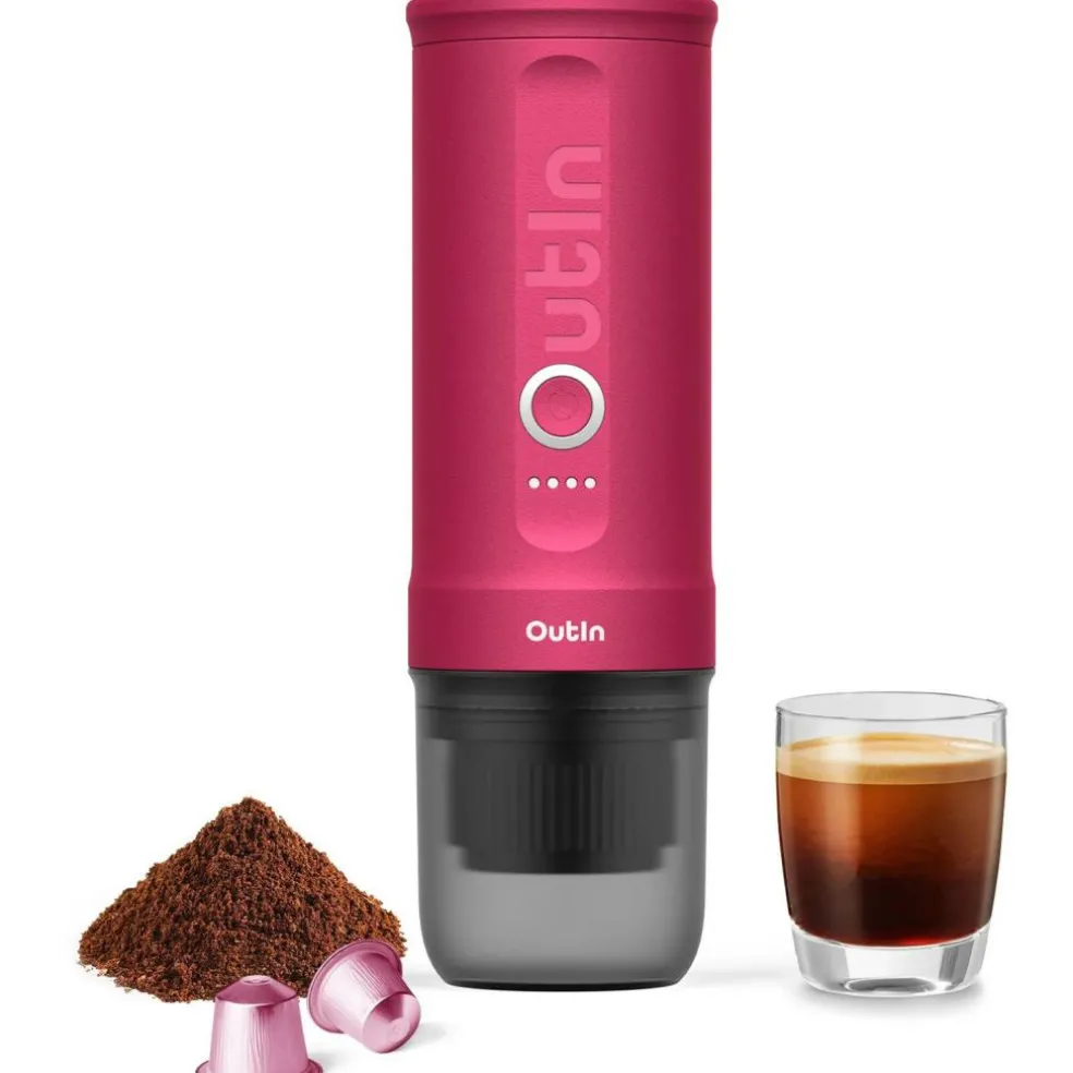 OutIn Nano draagbare espressomachine fuchsia pink