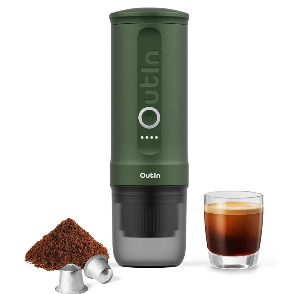 OutIn Traveler Gift Set draagbare espressomachine forest green