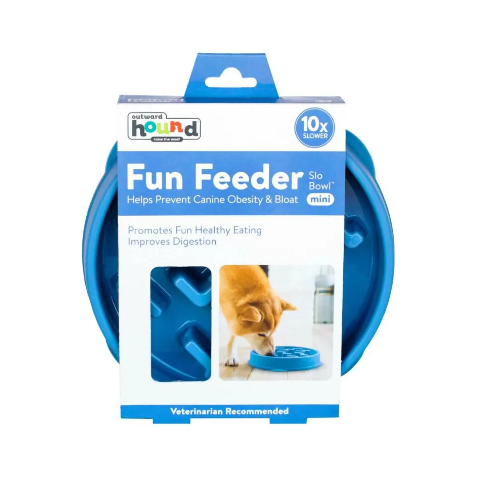 Outward Hound Fun Feeder Slo Bowl Mini voerbak blauw