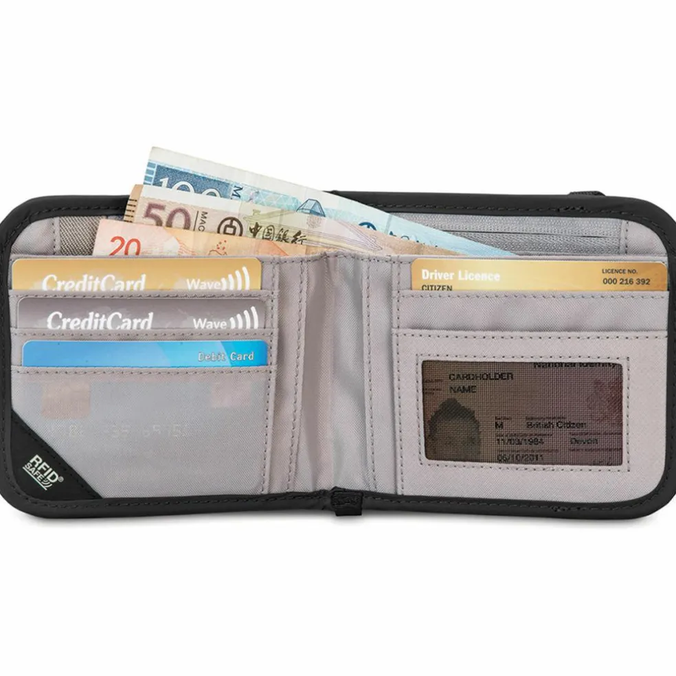 PacSafe RFIDsafe V100 Bifold portemonnee black