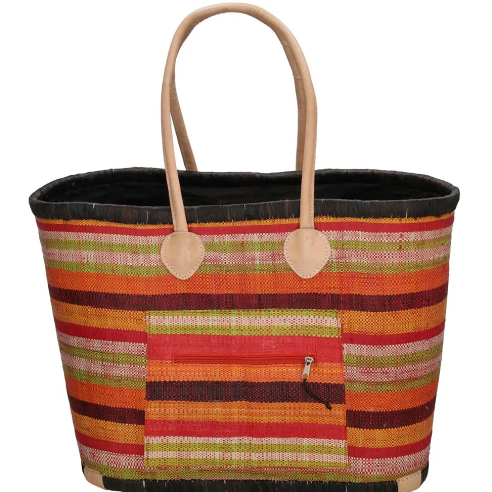 PE Florence Raffia strandtas red