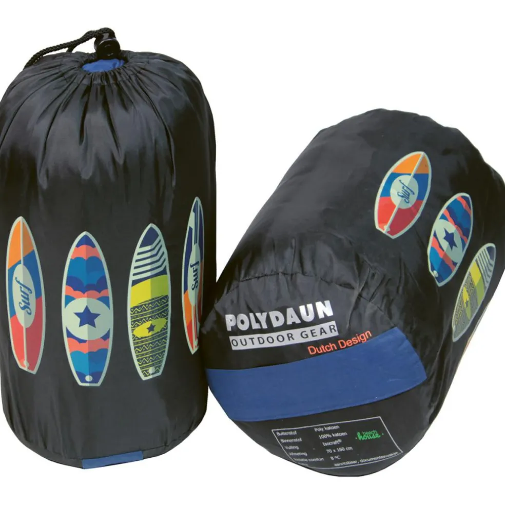 Polydaun Beach House slaapzak junior blue surfboard